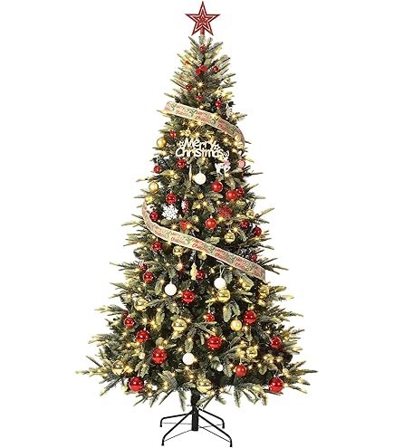 Amazon.co.jp: クリスマスツリー 150cm 枝数450本 暖色LEDライト